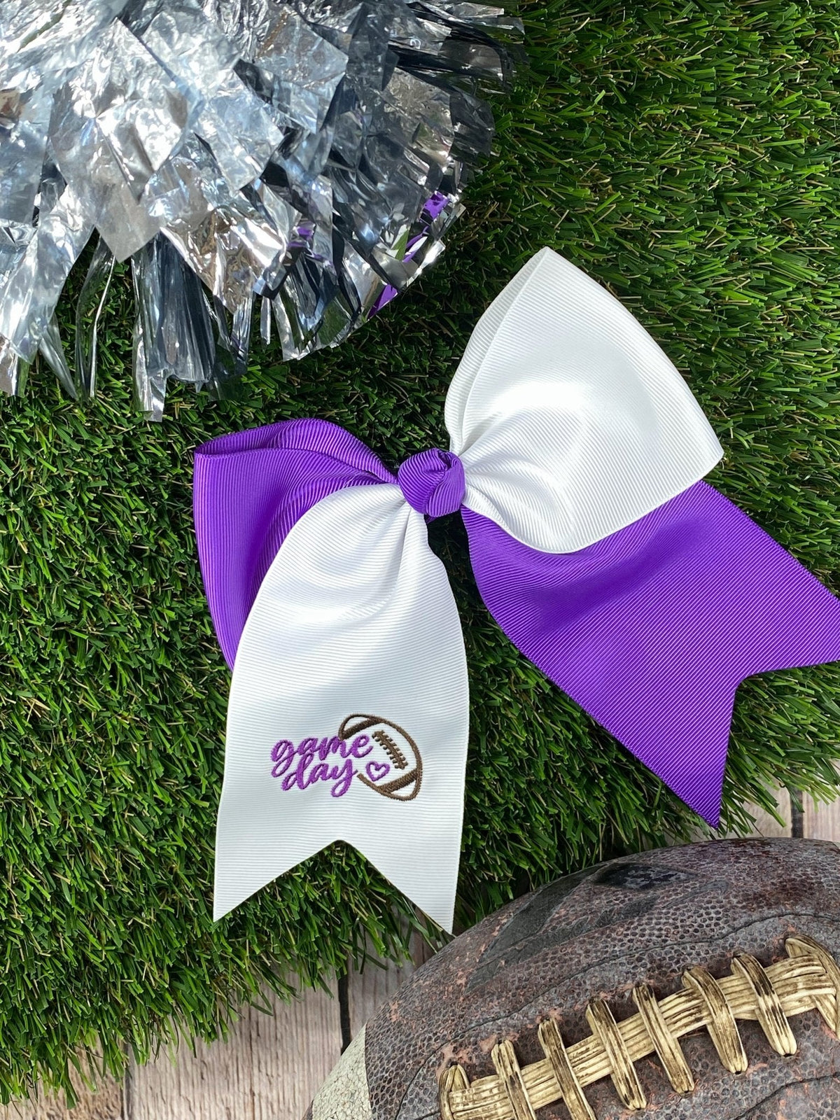 Game Day Embroidered Cheer Bows