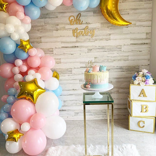 Pastel Sky Balloon Garland Kit – Pink, Blue & White