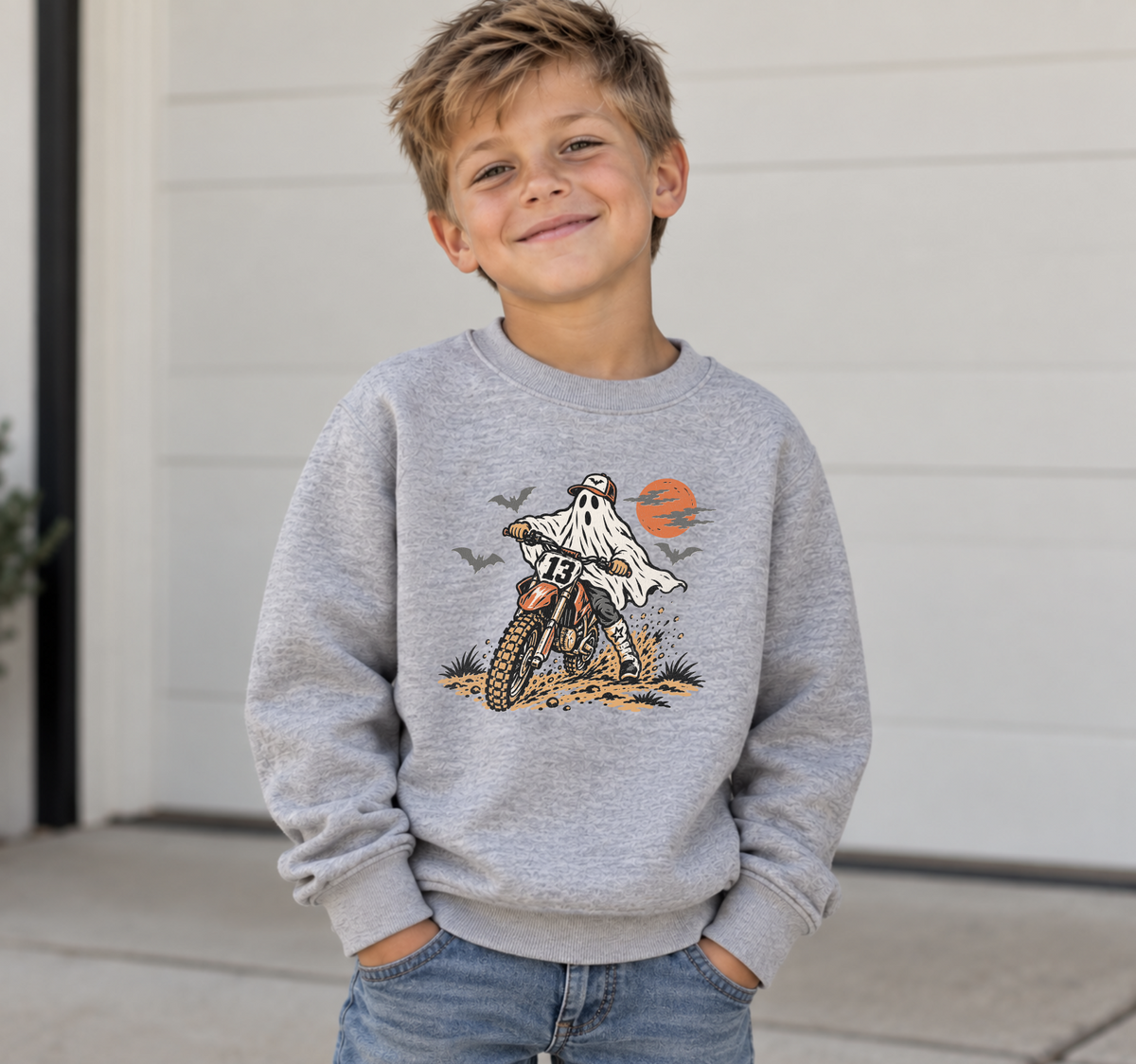 Ghost Dirt Biker Toddler/Youth Crewneck Sweatshirt