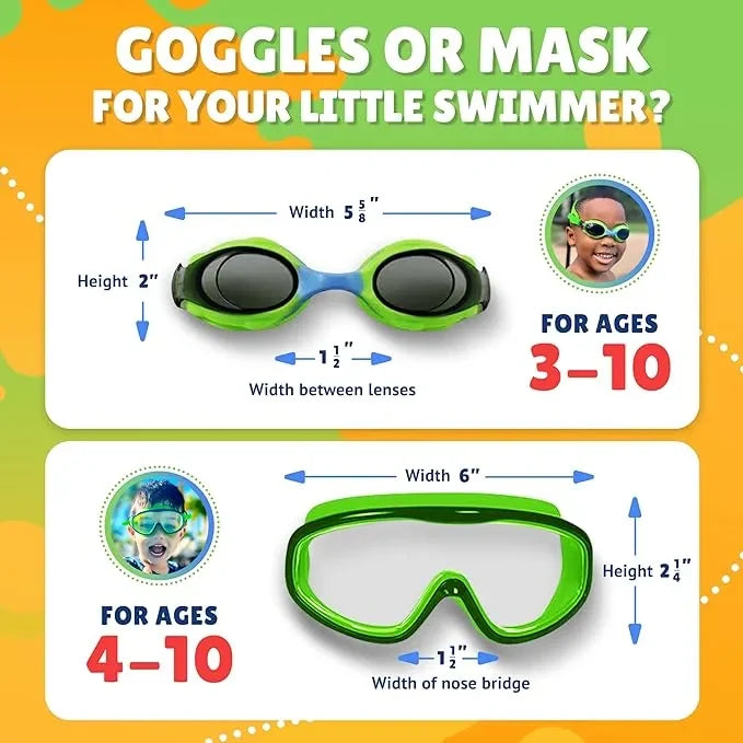 Solid Green Explorerz Kids Swim Goggles