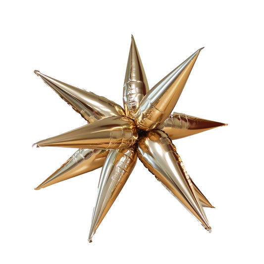 Gold Starburst Cluster Balloon – 40" Foil | Ellie’s Party Supply