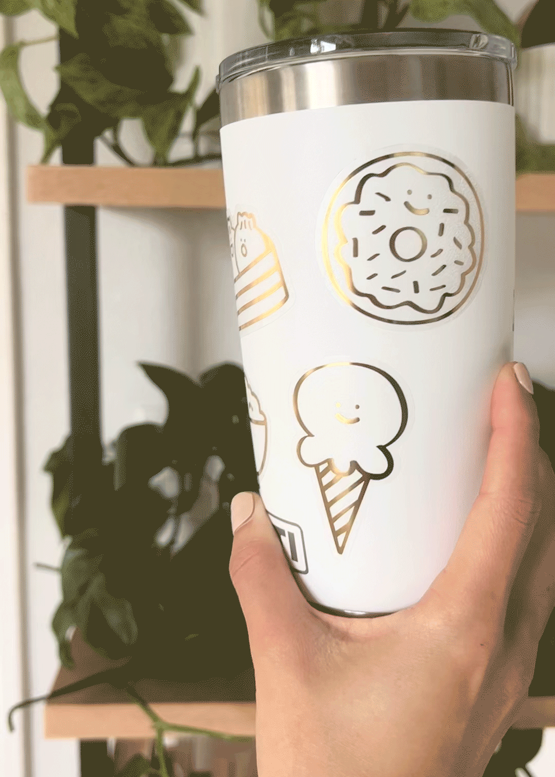 Ice Cream Gold Foil Vinyl Sticker