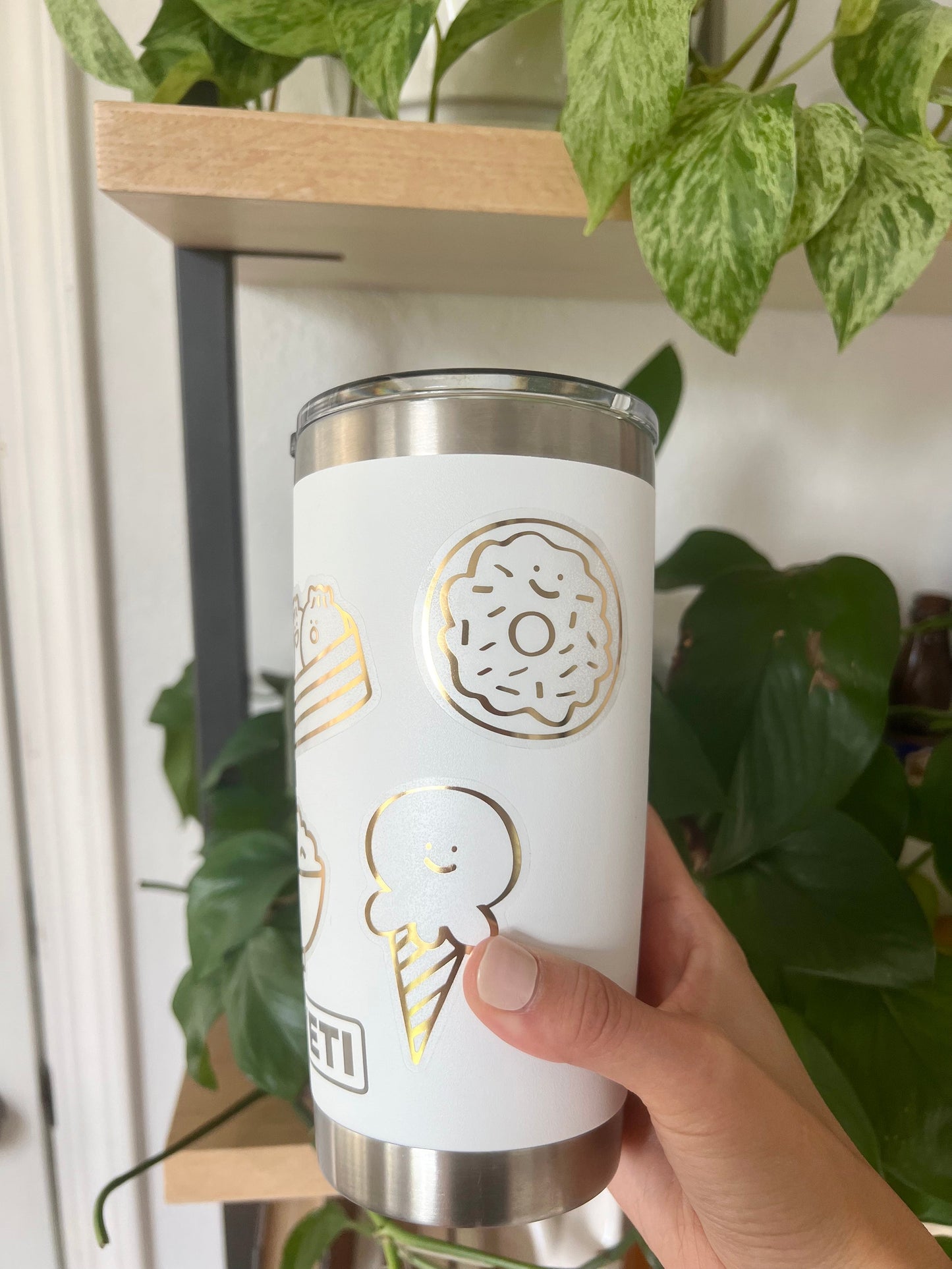 Ice Cream Gold Foil Vinyl Sticker