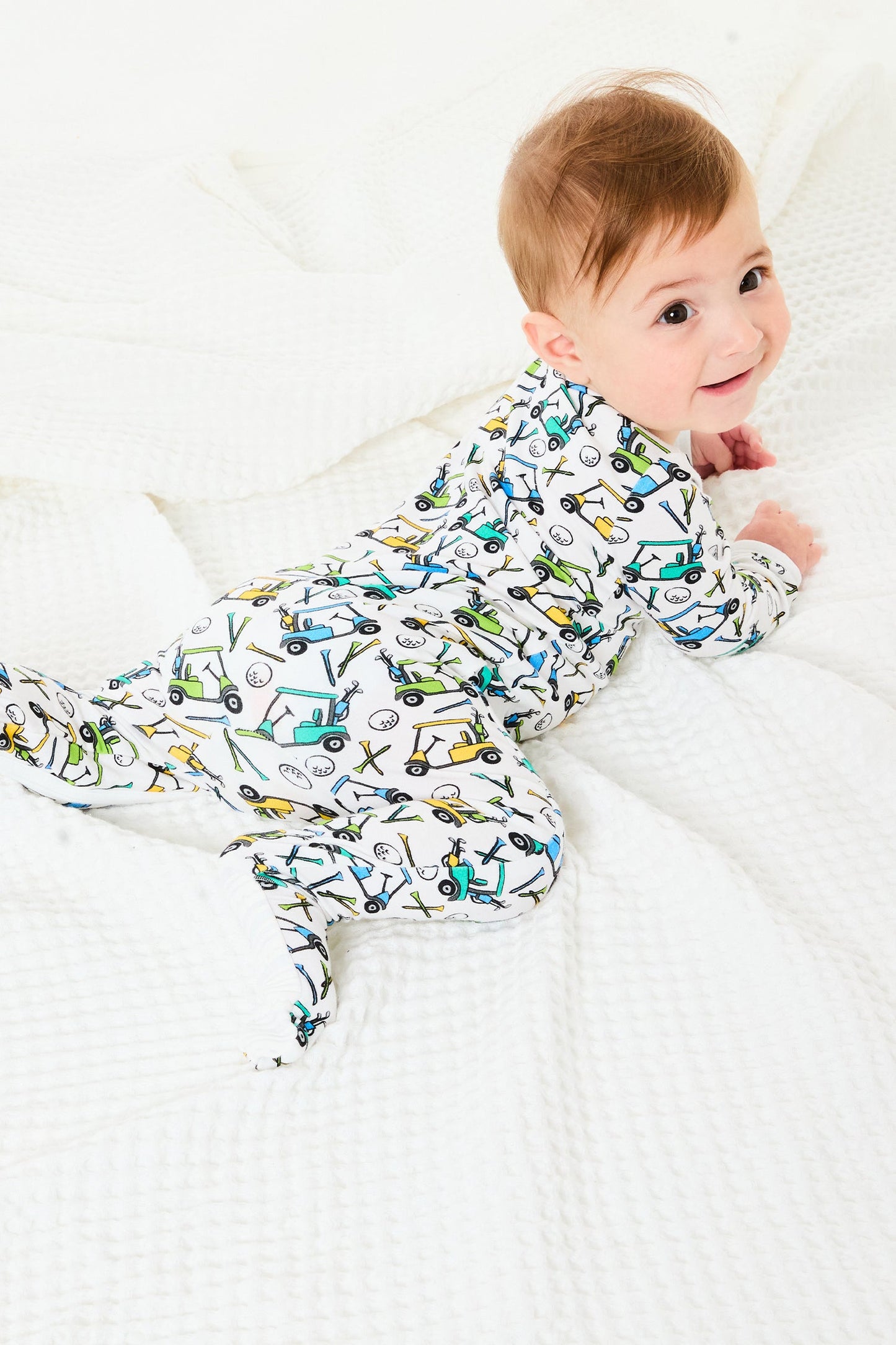 Soft & Stretchy Zipper Footie - Golf