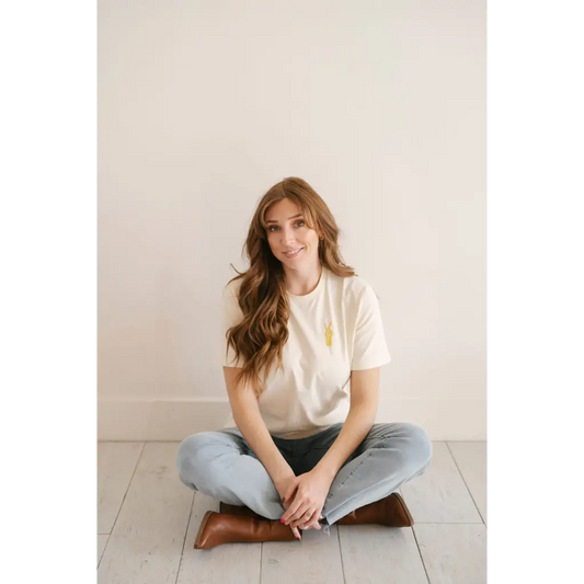 Good Vibes Embroidered Peace T-Shirt for Adults