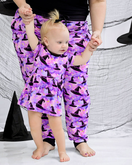Halloween | Starry Witch Hats | Bamboo Baby Bodysuit Dress