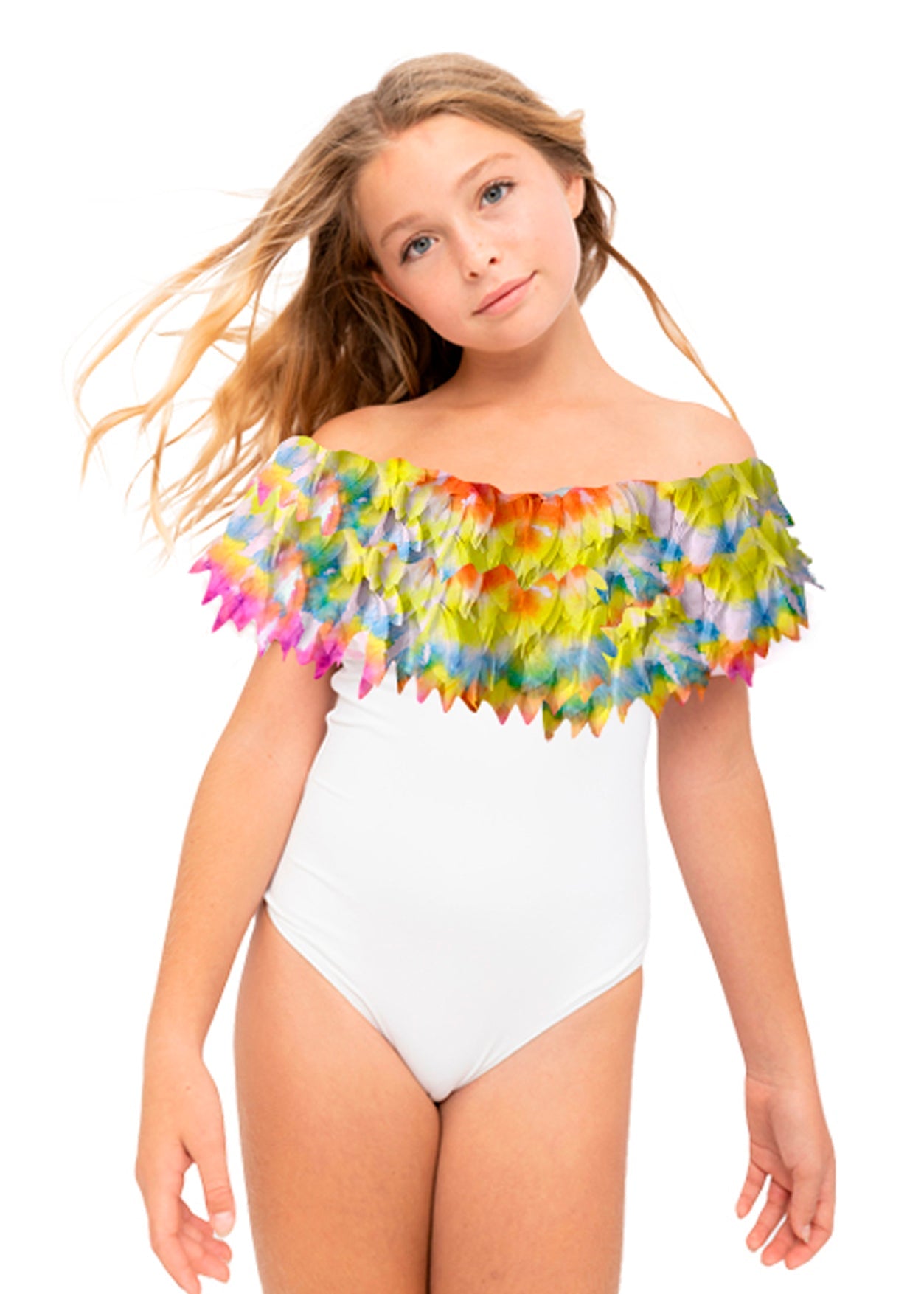 I Love You Forever Petals White Swimsuit
