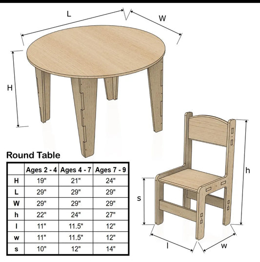 STELLA- Round Table with Set of 4 Chairs