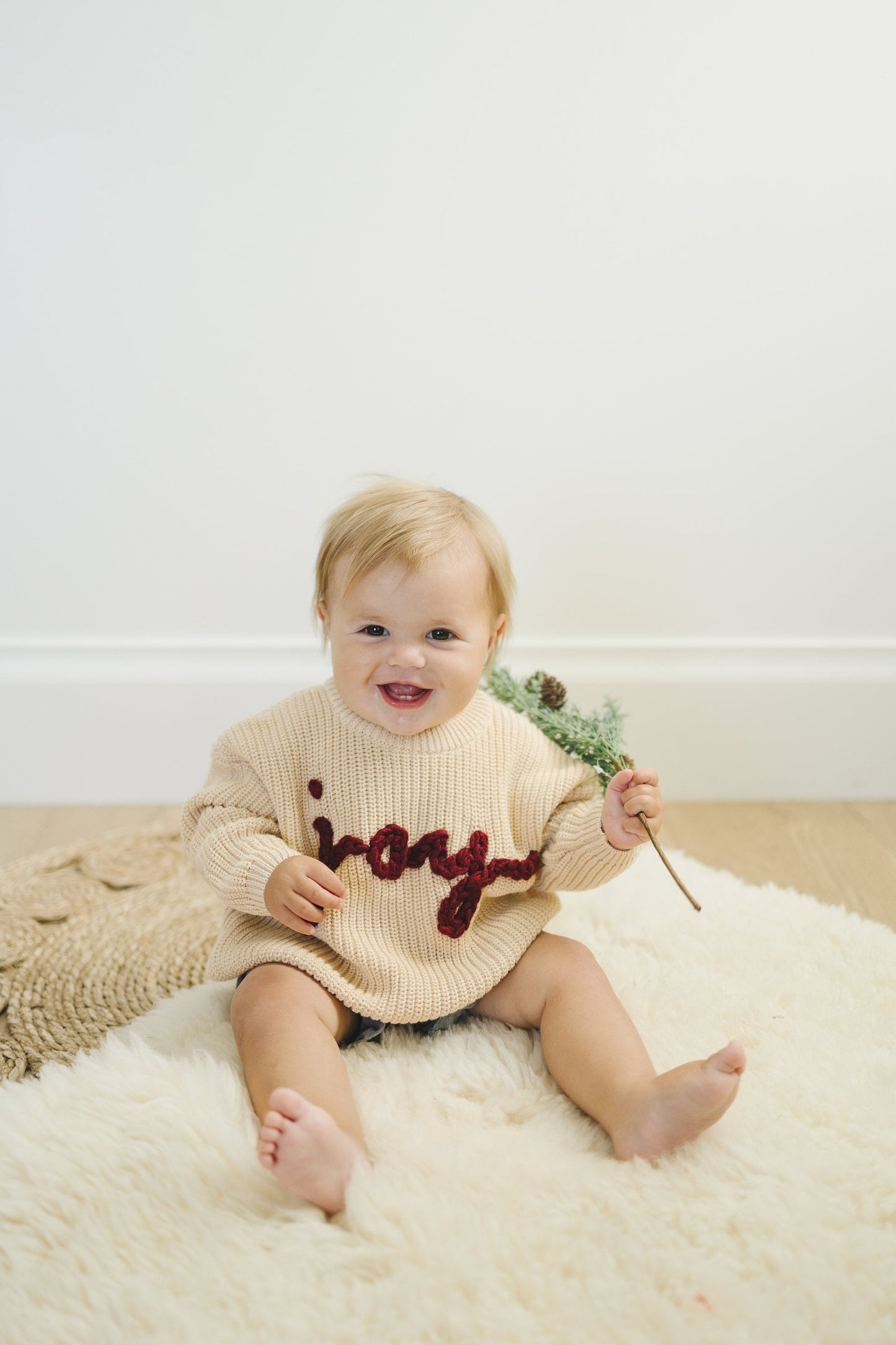 Joy Hand Embroidered Christmas Sweater