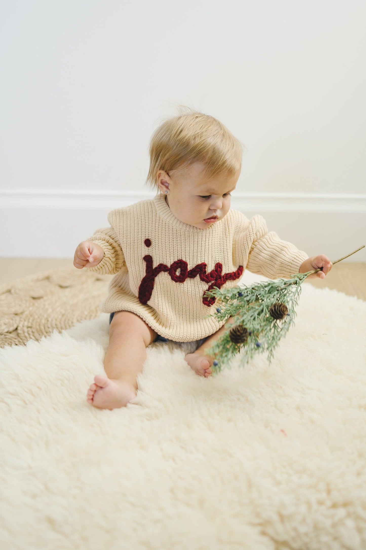 Joy Hand Embroidered Christmas Sweater