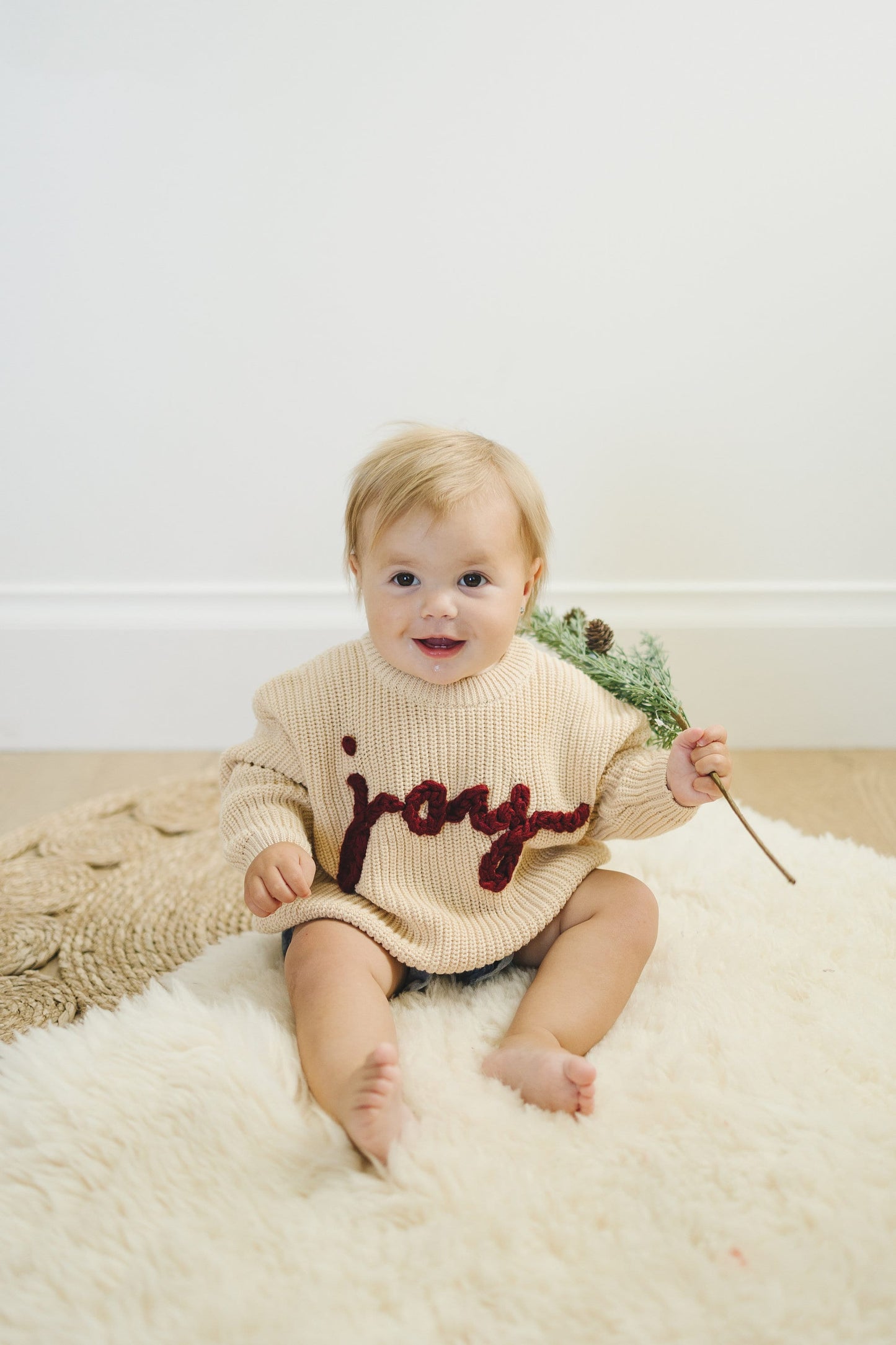 Joy Hand Embroidered Christmas Sweater