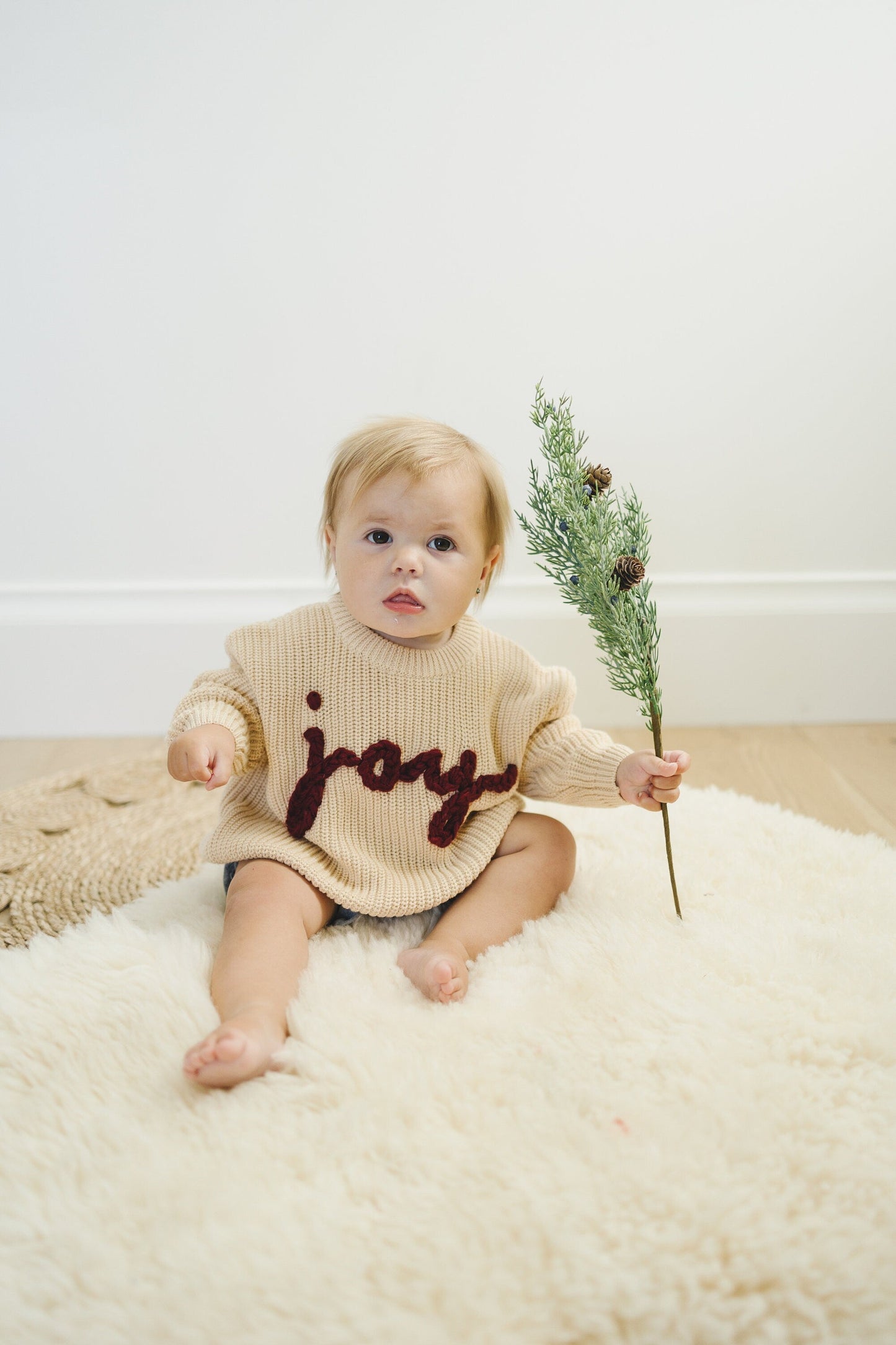 Joy Hand Embroidered Christmas Sweater