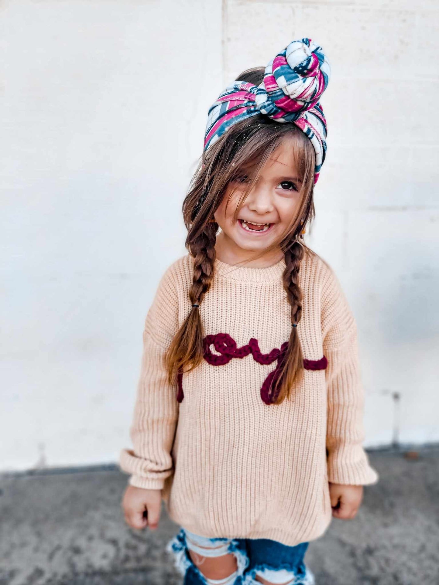 Joy Hand Embroidered Christmas Sweater