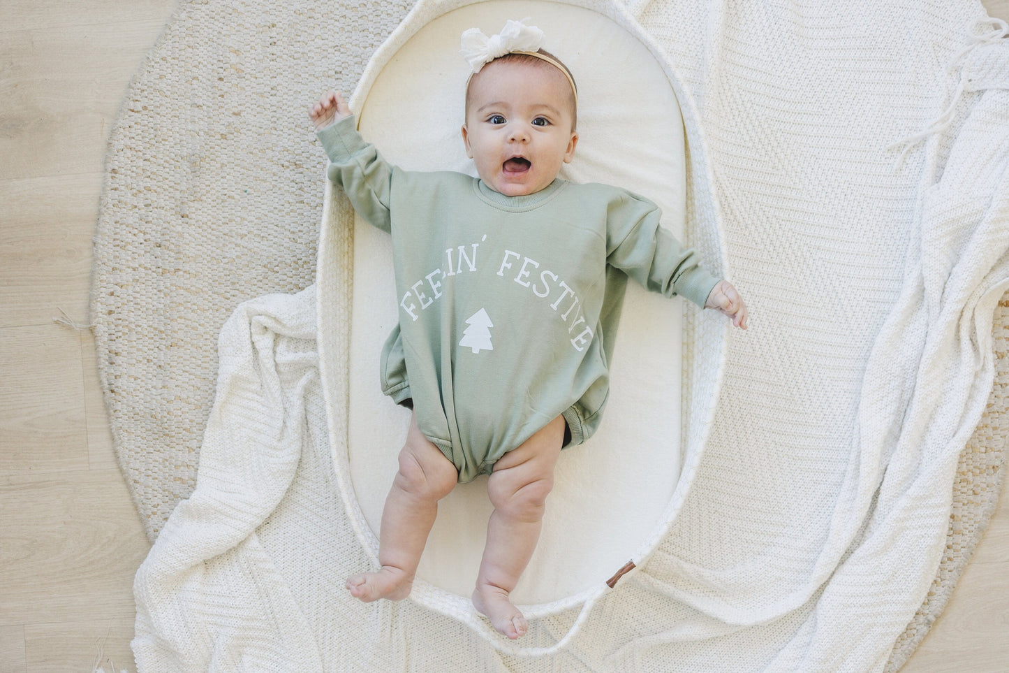 Feelin' Festive Christmas Sweatshirt Romper
