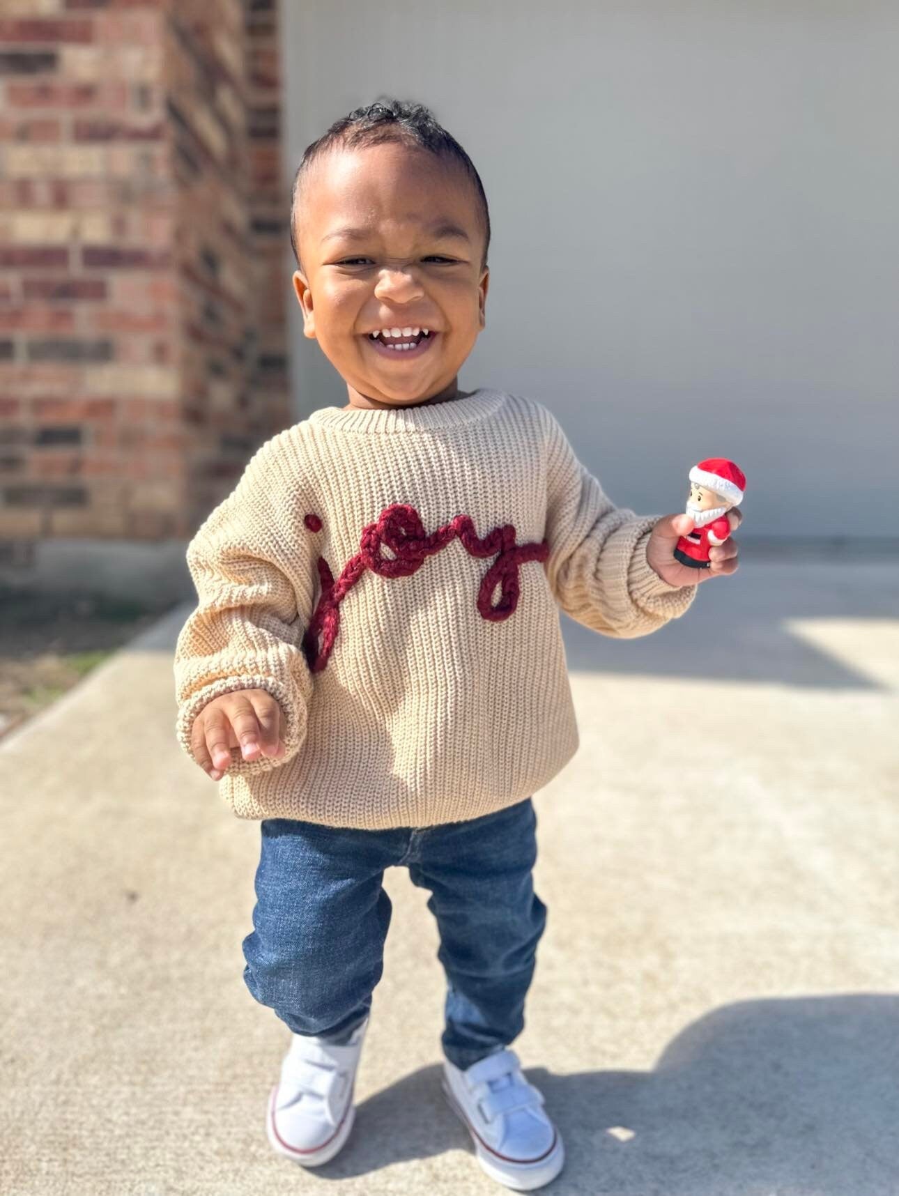 Joy Hand Embroidered Christmas Sweater