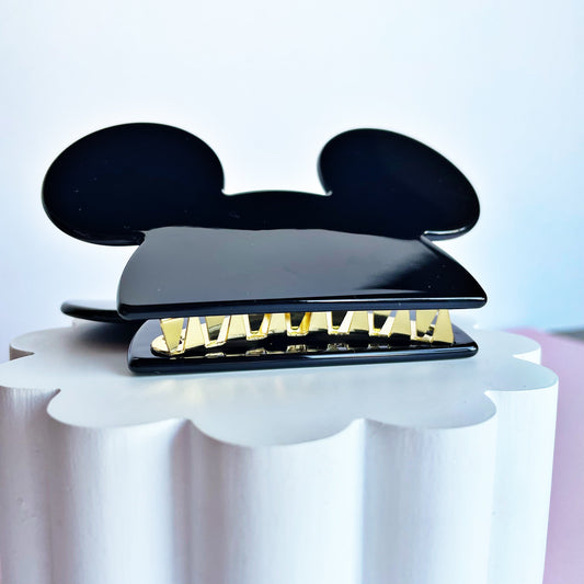 Mouse Head Black SMALL Claw Clip