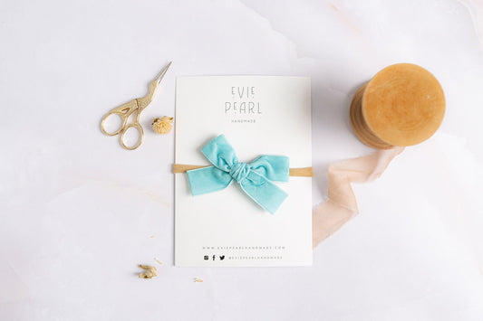 Classic Mini Velvet-Robin Blue