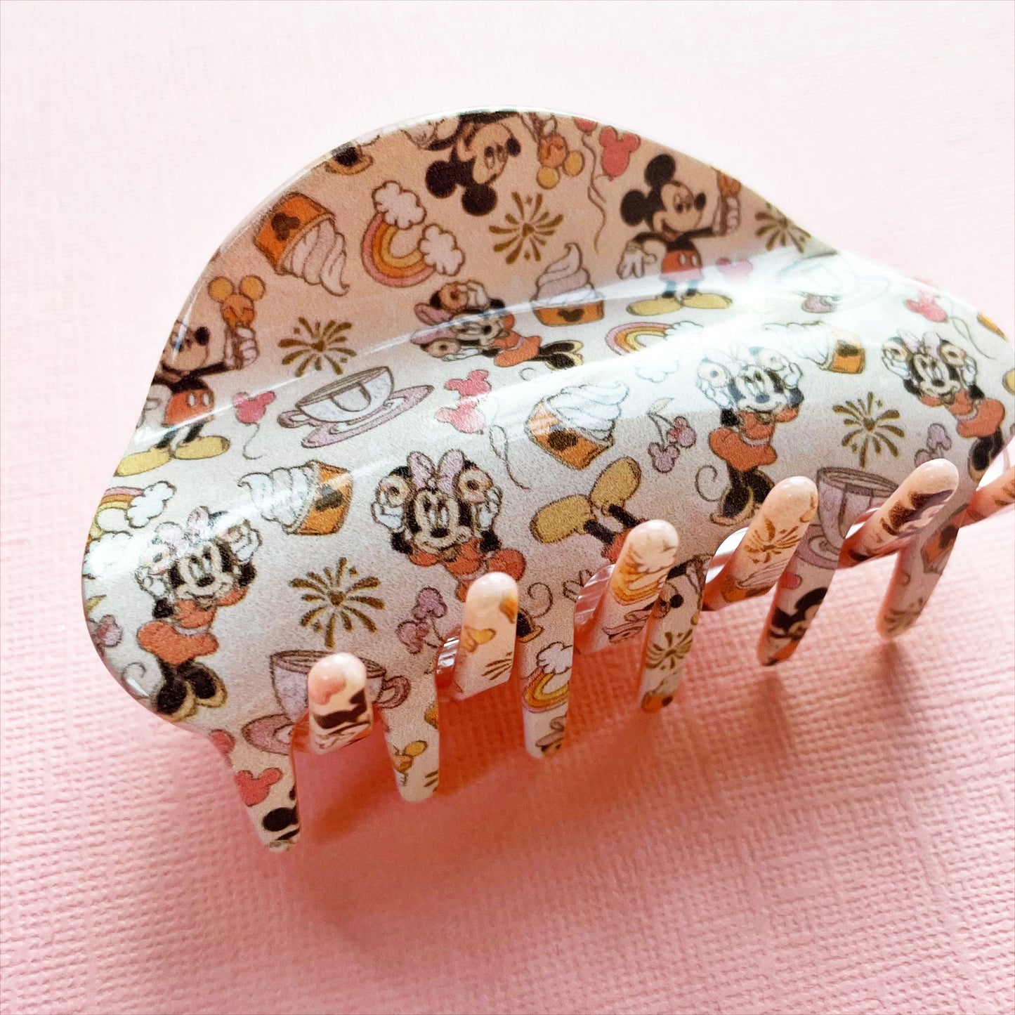 Mouse Rainbow & Snacks Claw Clip