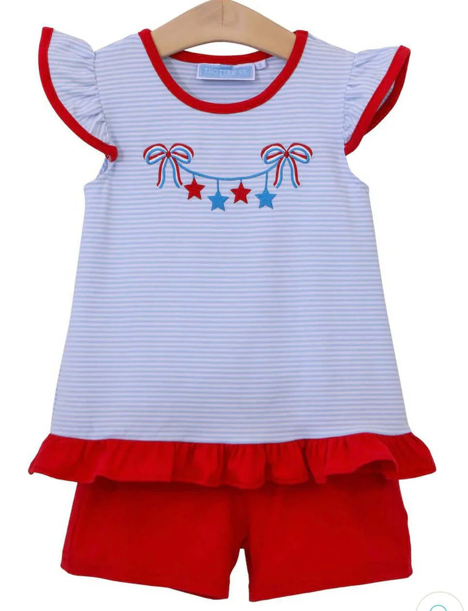 Star Spangled Applique Short Set