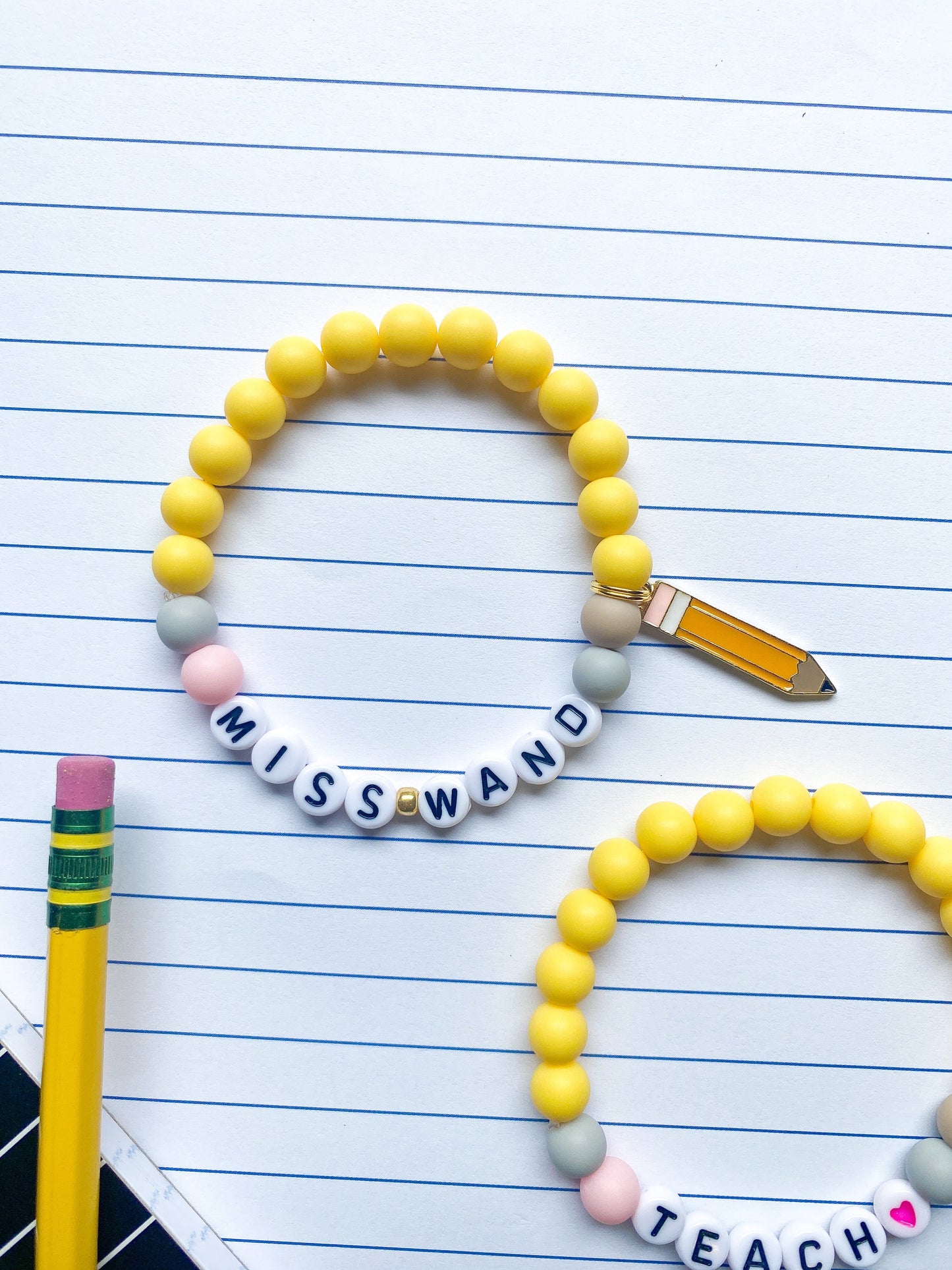 Teacher Appreciation Pencil Bracelet - Customizable