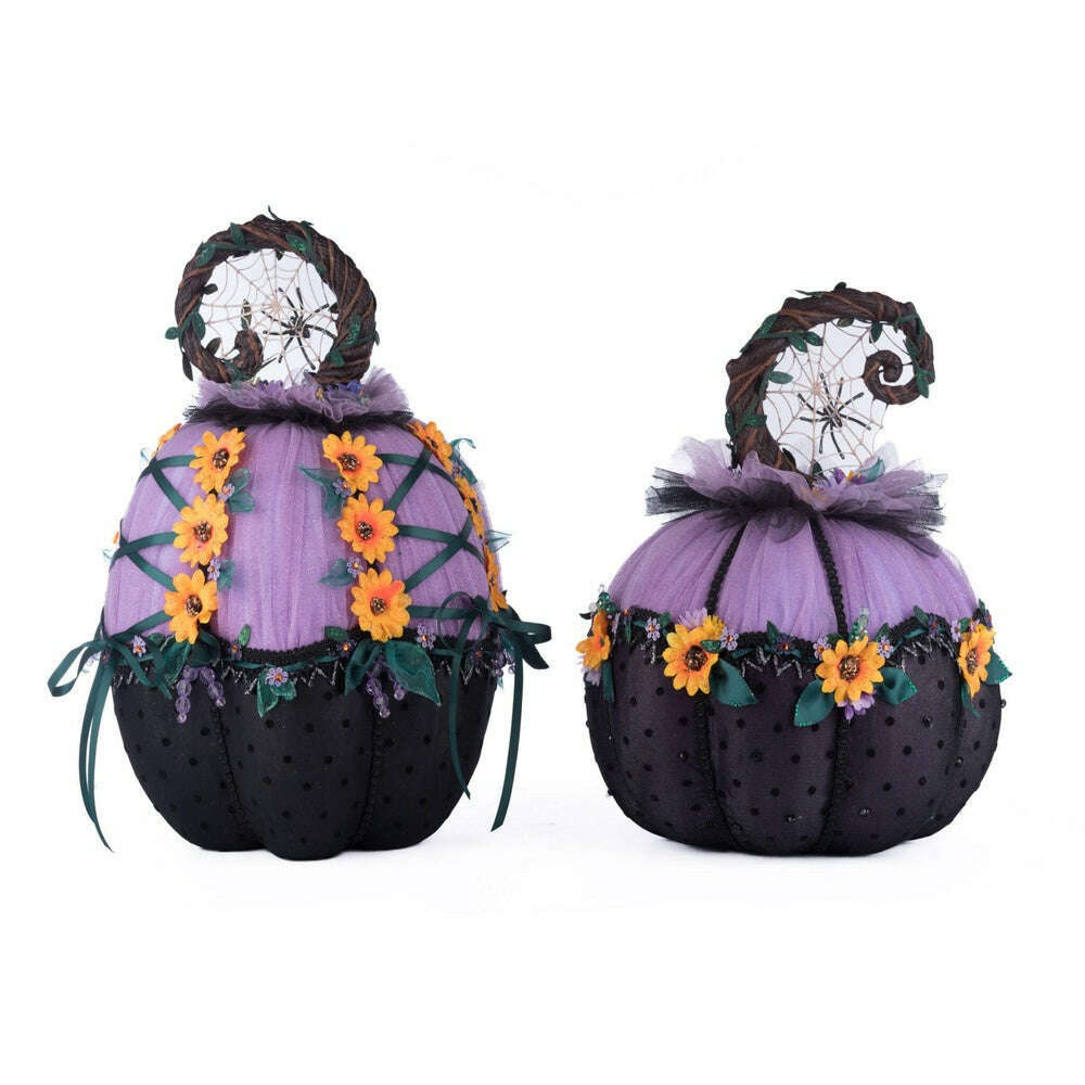 Jacks and Cats Pumpkins Set Of 2 | Halloween Decor | Katherine's Collection