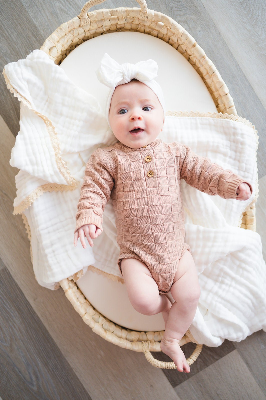 Muslin 6-Layer Blanket - Cream Lace