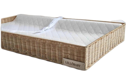 LELLOBABYโข X Hampton BABY- Rattan Wicker Changing Tray Premier