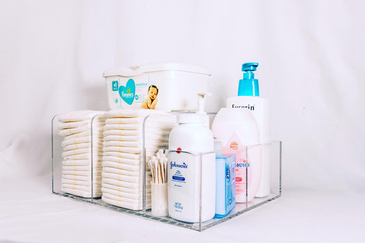 LELLOBABYâ„¢ - Deluxe Lucite Acrylic Diaper Caddy