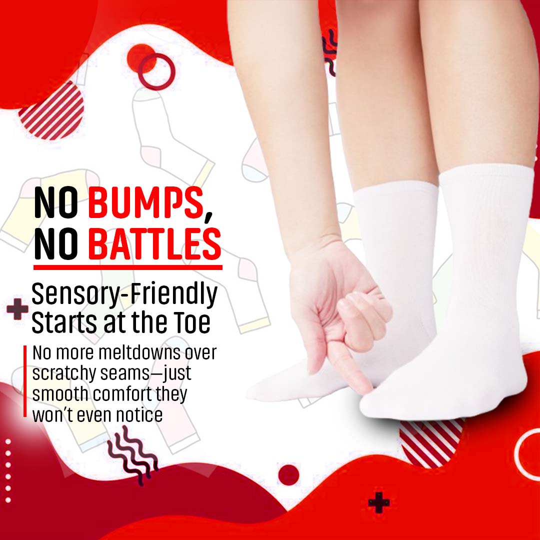 CREW 3- Pack Seamless Toe Socks great with Sensory Sensitivities