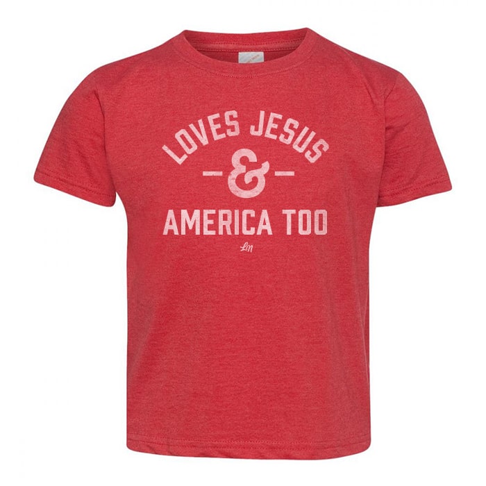 Loves Jesus & America Too Tee - Adult