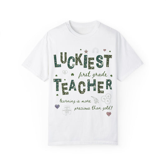 Luckiest First Grade Teacher Tee