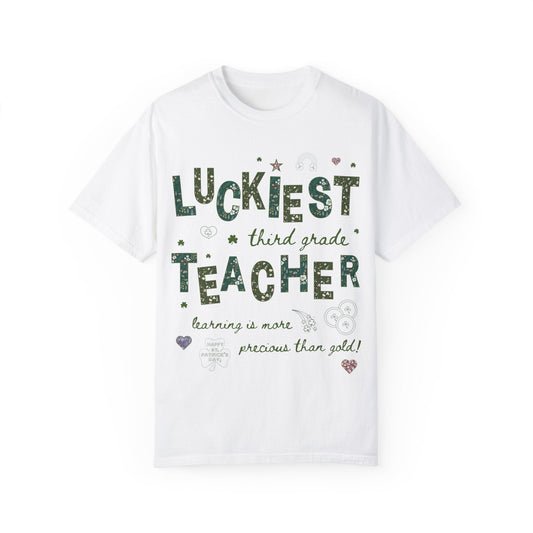 Luckiest Third Grade Teacher Tee Shirt
