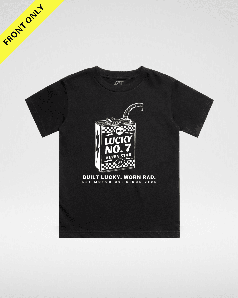 LUCKY NO. 7 TEE - BLACK (FRONT ONLY)