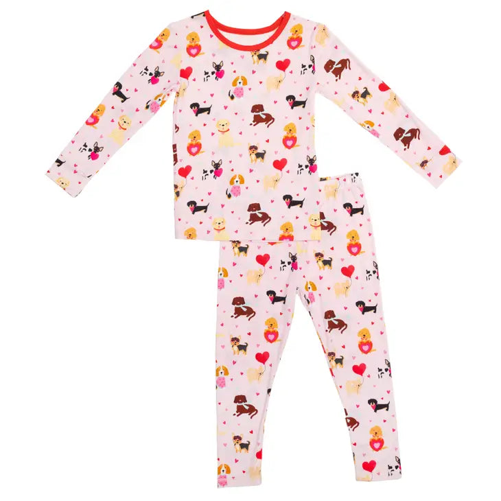 Valentines Luv Pups Long Sleeve Pajamas Set