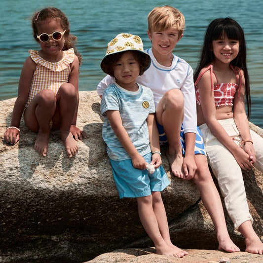 Recycled Polyester Spotted Giraffe Girl Bikini - Birds Of Paradise/natural