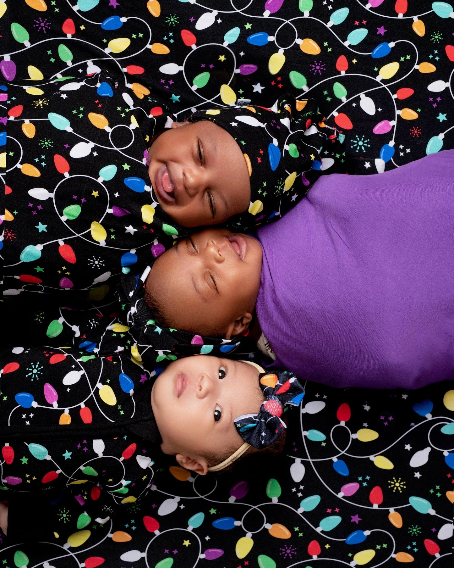Holiday Lights | Bamboo Newborn Baby Knotted Hat