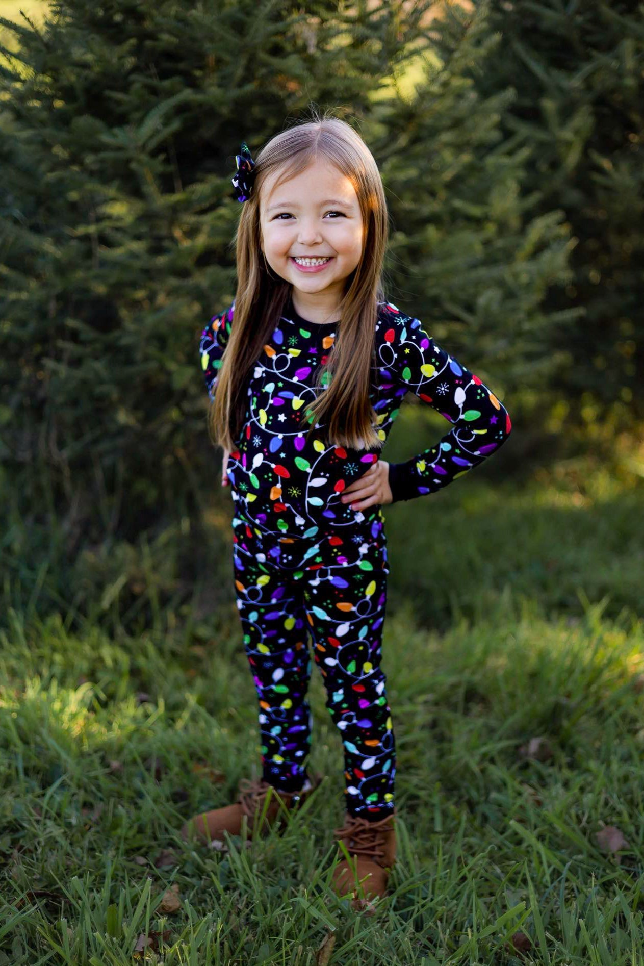 Holiday Lights | Toddler Bamboo Clip on Bow *New Style*
