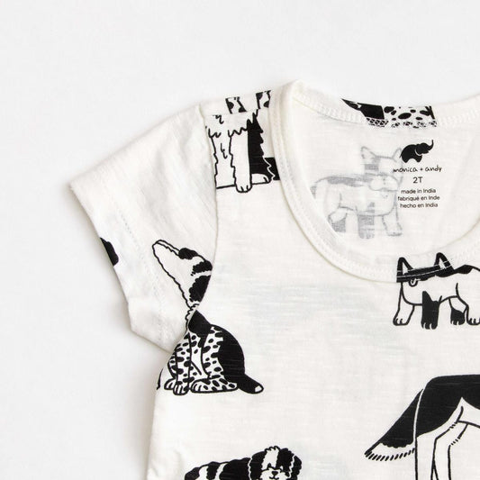 Short Sleeve Peplum Top - Puppy Love