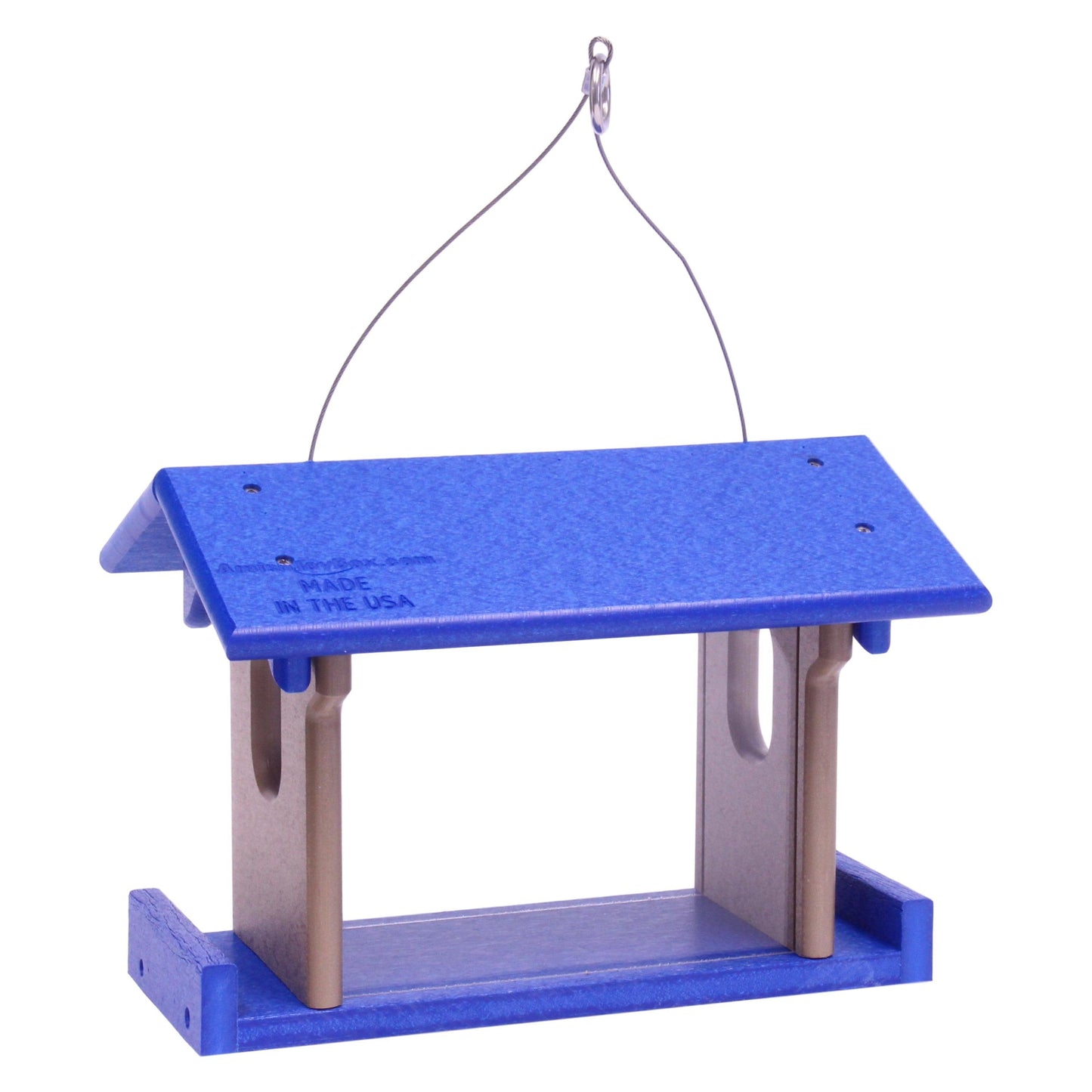 Amish-Made Bluebird Feeder, Made With Poly Lumber, For Feeding Mealworms