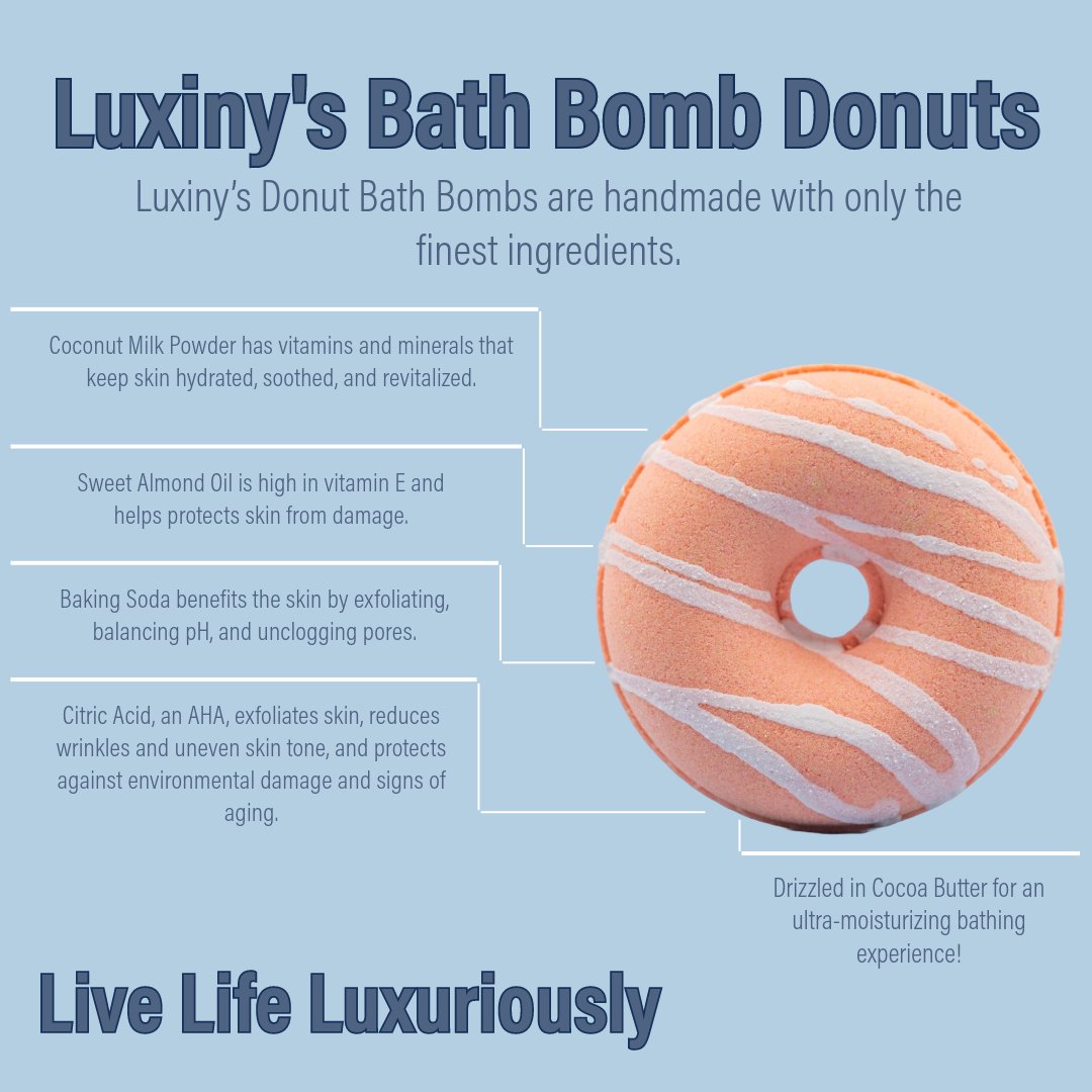 Bath Bombs | Peach Bath Bomb | Donut Bath Bombs