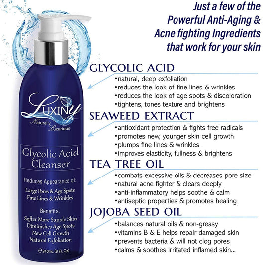 Exfoliating Cleanser | Glycolic Acid Cleanser | With Aloe Vera | Natural Skincare