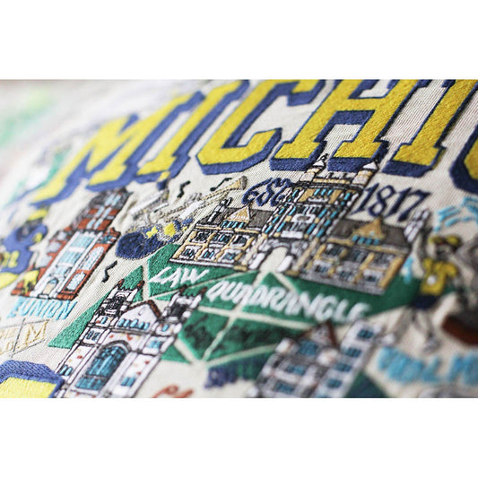 Michigan, University of Michigan Collegiate Embroidered Pillow by CatStudio