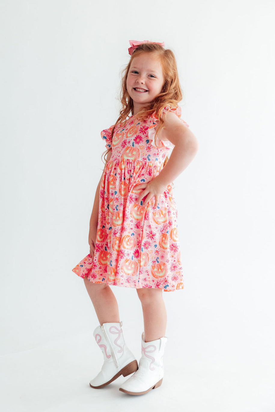 Spooktacular Flutter Sleeve Twirl Dress