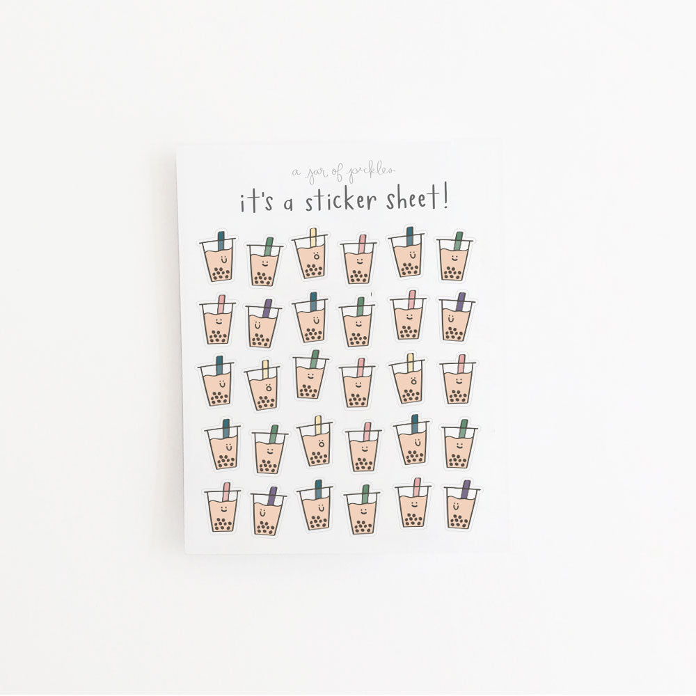 Mini Boba Clear Sticker Sheet