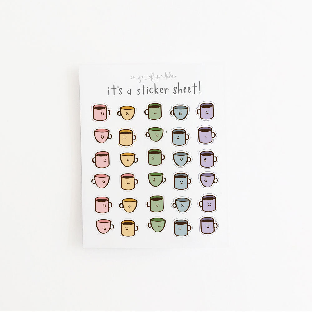 Mini Coffee Clear Sticker Sheet