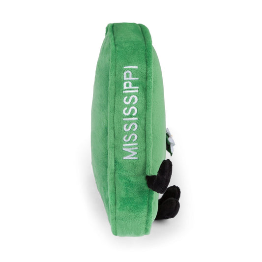 Mississippi Stuffed State Plush with Tiny Magnolia – Southern Gift & Keepsake