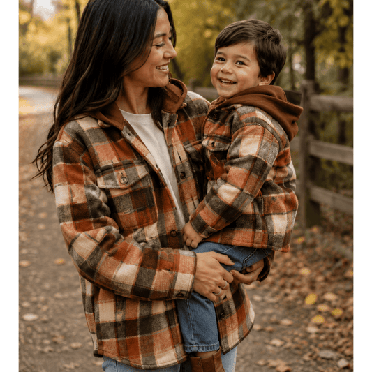 Brown & Rust Plaid Flannel - Adult