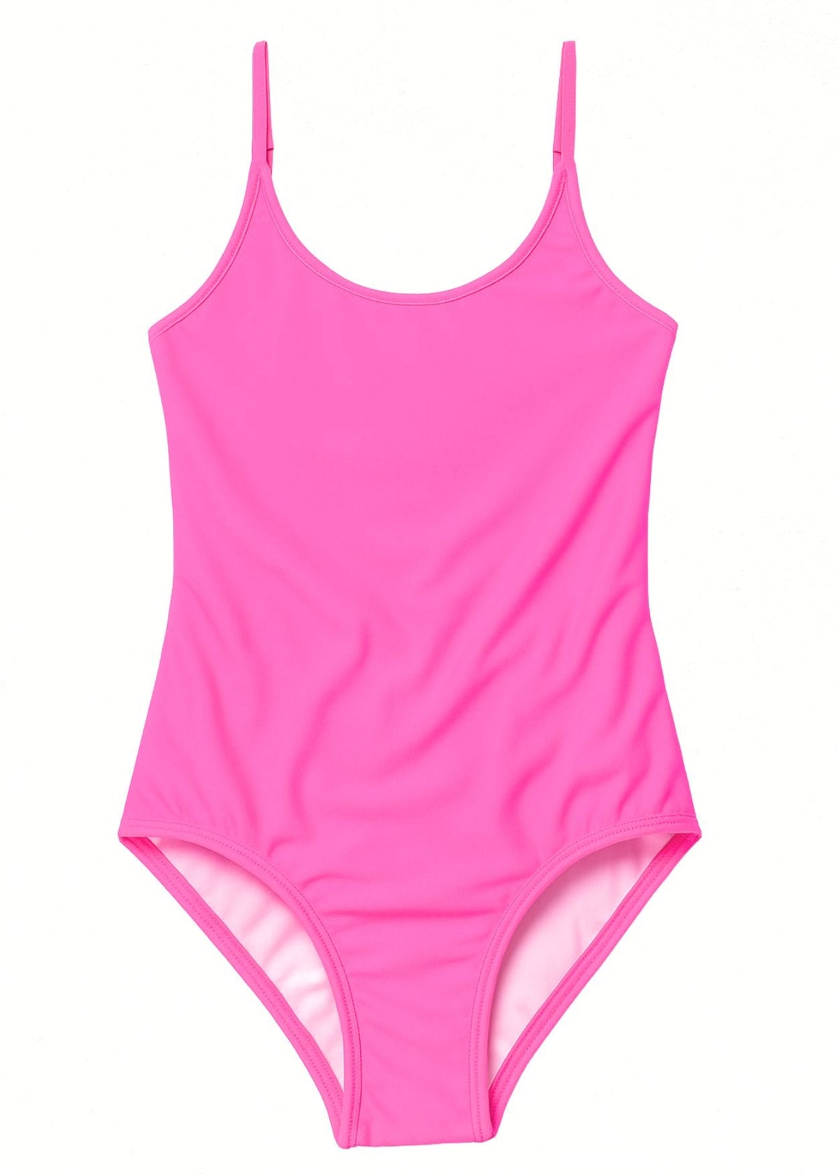 Neon Pink Adjustable Straps Swimsuit