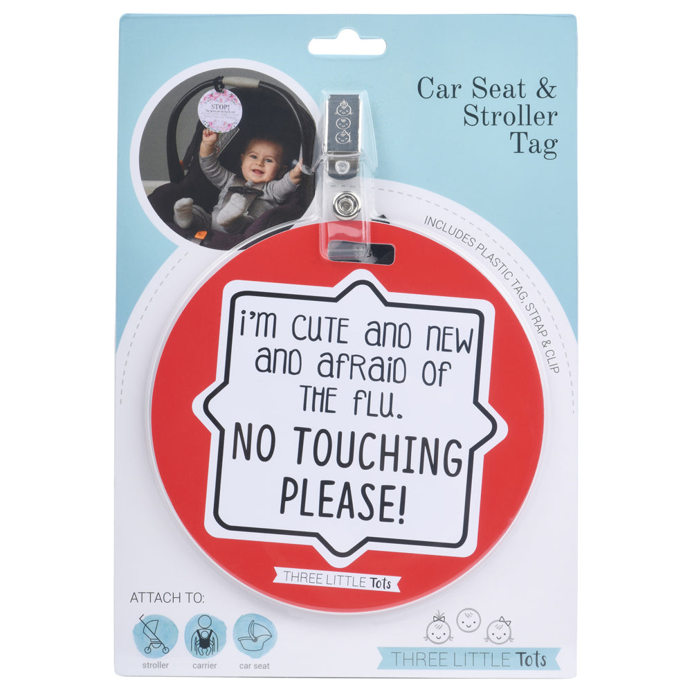 Cute & New Afraid of the Flu Car Seat Tag