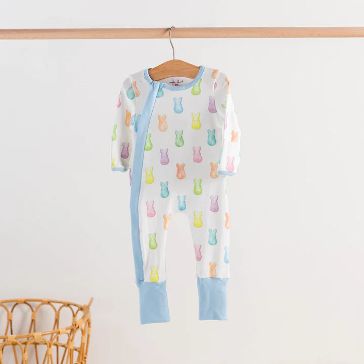 Hoppy Easter Organic Cotton Convertible Zip Pajama